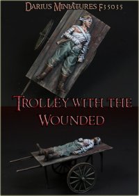 Darius Miniatures[DMF35035]1/35 WWI 独 ドイツ皇帝陸軍 手押し車に乗った負傷兵