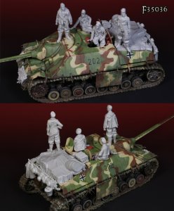 画像1: Darius Miniatures[DMF35036]1/35 WWII 独 IV号駆逐戦車ラング用装備品&武装SS戦車兵セット (1)