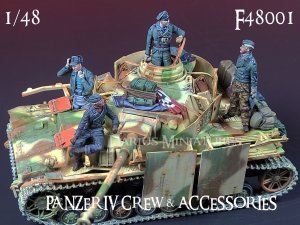 画像1: Darius Miniatures[DMF48001]1/48 WWII ドイツ IV号戦車 戦車兵4体/装備品セット (1)