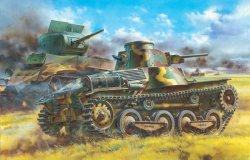 画像1: サイバーホビー[CH6777]1/35 WW.II 日本帝国陸軍 九五式軽戦車ハ号 (北満型) w/日本戦車兵付(防寒装備)