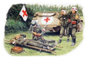 画像1: ドラゴンモデル[DR6074]1/35 WW.II ドイツ軍 衛生兵&負傷兵セット (1)