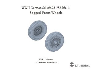 画像1: E.T.MODEL[P35-130]1/35 WWII ドイツ Sd.Kfz.251装甲兵員輸送車/Sd.Kfz.11 3トンハーフトラック用自重変形タイヤ (1)