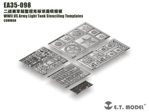 画像1: E.T.MODEL[EA35-098]WWII米 軽戦車マーキングステンシル (1)