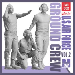 画像1: E.T.MODEL[F48002]1/48 現用 アメリカ空軍 グランドクルーセットVol.2 地上誘導員(3体入)