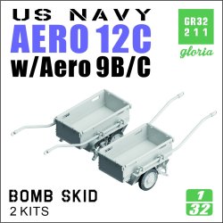 画像1: E.T.MODEL[GR32211]1/32 現用 アメリカ海軍 エアロ12C爆弾スキッド エアロ9B/Cアダプター付(2個入)