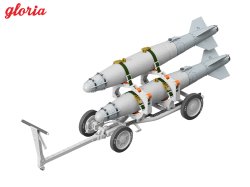 画像2: E.T.MODEL[GR32215]1/32 現用 アメリカ海軍 MHU-191A/M弾薬運搬車 w/GBU-38 500ポンド爆弾