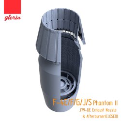 画像2: E.T.MODEL[GR48004B]1/48 現用 アメリカ海軍/空軍 F-4E/F/G/J/SファントムII戦闘機 J79-GE 排気ノズル&アフターバーナー(閉状態)セット(各社用)