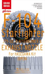 E.T.MODEL[GR48005A]1/48 現用 米 F-104 J79-GE-8用排気ノズル 開口状態(ハセガワ用)