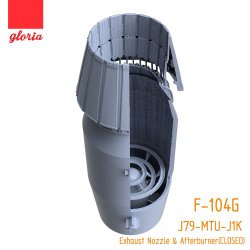 画像2: E.T.MODEL[GR48006B]1/48 現用 ドイツ空軍 F-104G戦闘機 J79-MTU-J1Kエンジン 排気ノズル&アフターバーナー(閉状態)セット(ハセガワ用)