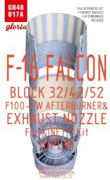 E.T.MODEL[GR48017A]1/48  現用 米 アメリカF-16Cブロック32/42/52 F100-PWアフターバーナー&排気ノズル開口状態(キネティック用)