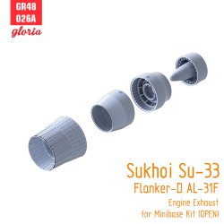 画像2: E.T.MODEL[GR48026A]1/48 現用 露/ソ スホーイSu-33フランカーD AL-31F排気ノズルセット 開状態(ミニベース用)