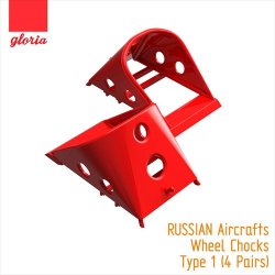 画像2: E.T.MODEL[GR48203]1/48 現用 露 ロシア空軍航空機用車輪止めタイプ1(4個セット)
