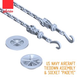 画像2: E.T.MODEL[GR48205]1/48 現用 米 アメリカ海軍航空機用タイダウンアッセブリー＆ソケット"パッドアイ"