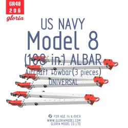 画像1: E.T.MODEL[GR48206]1/48 現用 アメリカ海軍 モデル8(108インチ)ALBAR 航空機牽引バー(3個入)