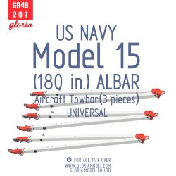 画像1: E.T.MODEL[GR48207]1/48 現用 アメリカ海軍 モデル15(180インチ)ALBAR 航空機牽引バー(3個入)