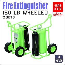 画像1: E.T.MODEL[GR48209]1/48 現用 アメリカ 150ポンド車輪付消火器(2個入)