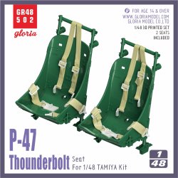 画像2: E.T.MODEL[GR48502]1/48 WWII アメリカ P-47Dサンダーボルト 後期型シート(タミヤ用)