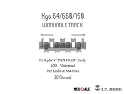 画像1: E.T.MODEL[P35-002]1/35 WWII ドイツV号戦車パンター初期型用可動履帯セット(3D)