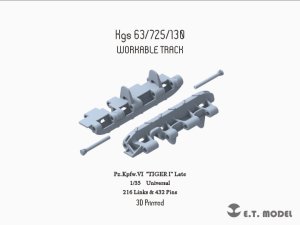 画像1: E.T.MODEL[P35-003]1/35 WWIIドイツタイガーI型 後/最終期型可動履帯(3D) (1)