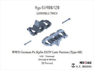画像1: E.T.MODEL[P35-011]1/35 WWIIドイツIII/IV号戦車用可動式履帯後期型 タイプ6B(3D) (1)