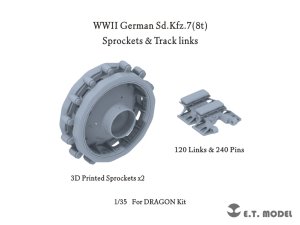 画像1: E.T.MODEL[P35-060]1/35 WWII ドイツ Sd.Kfz.7 8トンハーフトラック用 起動輪&可動式履帯セット(ドラゴン用 3Dプリント製) (1)