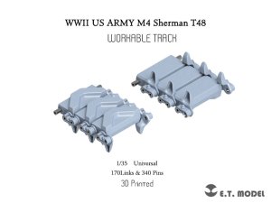 画像1: E.T.MODEL[P35-081]1/35 WWII アメリカ M4シャーマン中戦車用 T48型 可動式履帯(3Dプリント製) (1)