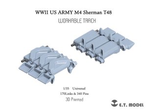 画像1: E.T.MODEL[P35-082]1/35 WWII アメリカ M4シャーマン中戦車用 T48型ダックビル(タイプ1)付 可動式履帯(3Dプリント製) (1)