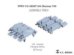 画像1: E.T.MODEL[P35-083]1/35 WWII アメリカ M4シャーマン中戦車用 T48型ダックビル(タイプ2)付 可動式履帯(3Dプリント製)