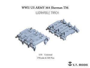 画像1: E.T.MODEL[P35-088]1/35 WWII アメリカ M4シャーマン中戦車用 T56型 可動式履帯(3Dプリント製) (1)