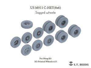 画像1: E.T.MODEL[P35-118]1/35 現用 アメリカ M911 C-HET(8x6) 戦車運搬トラック 自重変形タイヤ(モンモデル用) (1)