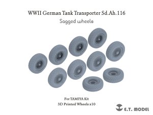 画像1: E.T.MODEL[P35-123]1/35 WWII ドイツ Sd.Ah.116戦車運搬用トレーラー 自重変形タイヤ(タミヤ用) (1)