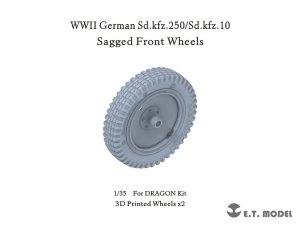 画像1: E.T.MODEL[P35-124]1/35 WWII ドイツ Sd.Kfz.250/Sd.Kfz.10用 自重変形タイヤセット(ドラゴン用) (1)