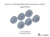 E.T.MODEL[P35-127]1/35 現用 アメリカ M142高機動ロケット砲システム(ハイマース)用 自重変形タイヤセット(トランペッター用)