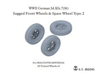 E.T.MODEL[P35-133]1/35 WWII ドイツ Sd.Kfz.7 8トンハーフトラック用 自重変形タイヤ/スペアタイヤセット タイプ2(ドラゴン/トランペッター用)