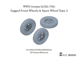 画像1: E.T.MODEL[P35-133]1/35 WWII ドイツ Sd.Kfz.7 8トンハーフトラック用 自重変形タイヤ/スペアタイヤセット タイプ2(ドラゴン/トランペッター用)