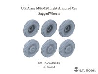 E.T.MODEL[P35-150]1/35 WWII アメリカ M8グレイハウンド/M20高速偵察車用自重変形タイヤ(タミヤ用)