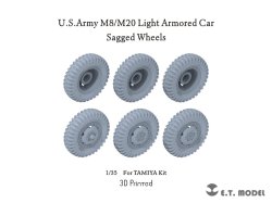 画像1: E.T.MODEL[P35-150]1/35 WWII アメリカ M8グレイハウンド/M20高速偵察車用自重変形タイヤ(タミヤ用)