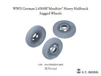 E.T.MODEL[P35-159]1/35 WWII ドイツ L4500Rマウルティア重ハーフトラック 自重変形タイヤセット(ズベズダ3603用)