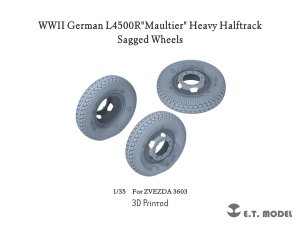 画像1: E.T.MODEL[P35-159]1/35 WWII ドイツ L4500Rマウルティア重ハーフトラック 自重変形タイヤセット(ズベズダ3603用) (1)