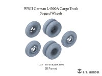 E.T.MODEL[P35-160]1/35 WWII ドイツ L4500Aカーゴトラック 自重変形タイヤセット(ズベズダ3596用)