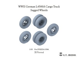 画像1: E.T.MODEL[P35-160]1/35 WWII ドイツ L4500Aカーゴトラック 自重変形タイヤセット(ズベズダ3596用) (1)