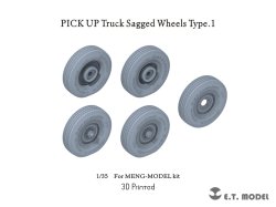 画像1: E.T.MODEL[P35-162]1/35 現用 ピックアップトラック 自重変形タイヤセット タイプ1(モンモデル用)