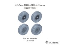 E.T.MODEL[P35-168]1/35 現用 アメリカ M1024/M1046ハンビー 自重変形タイヤセット(タミヤ用)