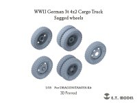 E.T.MODEL[P35-169]1/35 WWII ドイツ  3t 4x2カーゴトラック 自重変形タイヤセット(ドラゴン/タミヤ用)