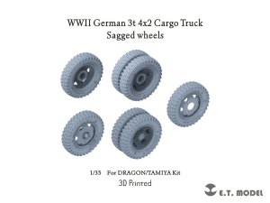 画像1: E.T.MODEL[P35-169]1/35 WWII ドイツ  3t 4x2カーゴトラック 自重変形タイヤセット(ドラゴン/タミヤ用) (1)