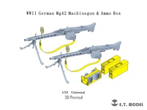 画像1: E.T.MODEL[P35-217]1/35 WWII ドイツ MG42機関銃&弾薬箱セット(2セット入) (1)