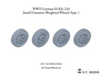 E.T.MODEL[P35-101]1/35 WWII ドイツ重装甲車Sd.Kfz.234用小径ホイール自重変形タイヤセットType.1(3Dプリンター ドラゴン用)