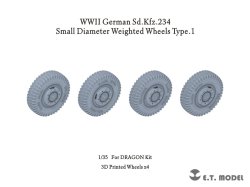 画像1: E.T.MODEL[P35-101]1/35 WWII ドイツ重装甲車Sd.Kfz.234用小径ホイール自重変形タイヤセットType.1(3Dプリンター ドラゴン用)