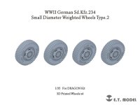 E.T.MODEL[P35-102]1/35 WWII ドイツ重装甲車Sd.Kfz.234用小径ホイール自重変形タイヤセットType.2(3Dプリンター ドラゴン用)