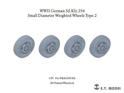画像1: E.T.MODEL[P35-102]1/35 WWII ドイツ重装甲車Sd.Kfz.234用小径ホイール自重変形タイヤセットType.2(3Dプリンター ドラゴン用)